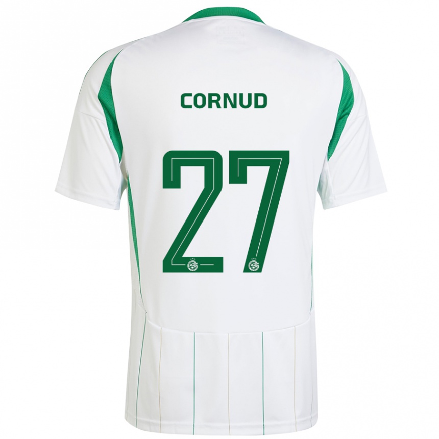 Enfant Football Maillot Pierre Cornud #27 Blanc Vert Tenues Extérieur 2024/25 Canada