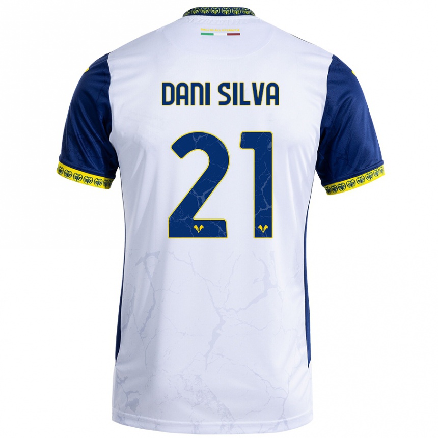 Kids Football Dani Silva #21 White Blue Away Jersey 2024/25 T-Shirt Canada