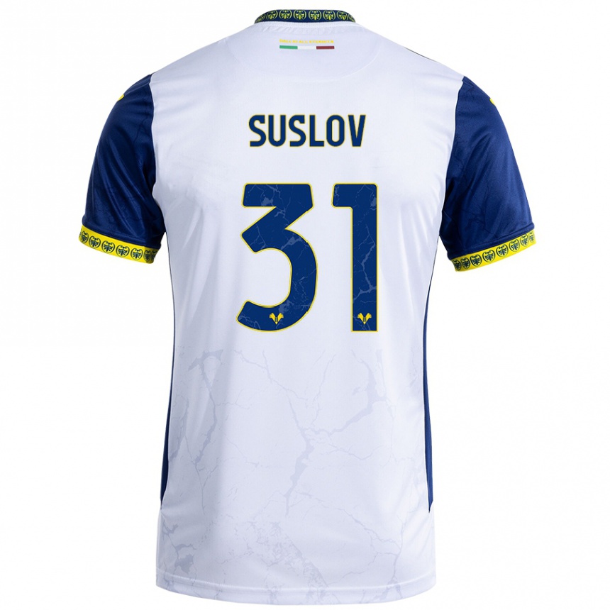 Kids Football Tomas Suslov #31 White Blue Away Jersey 2024/25 T-Shirt Canada