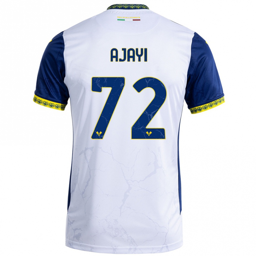 Kids Football Junior Ajayi #72 White Blue Away Jersey 2024/25 T-Shirt Canada