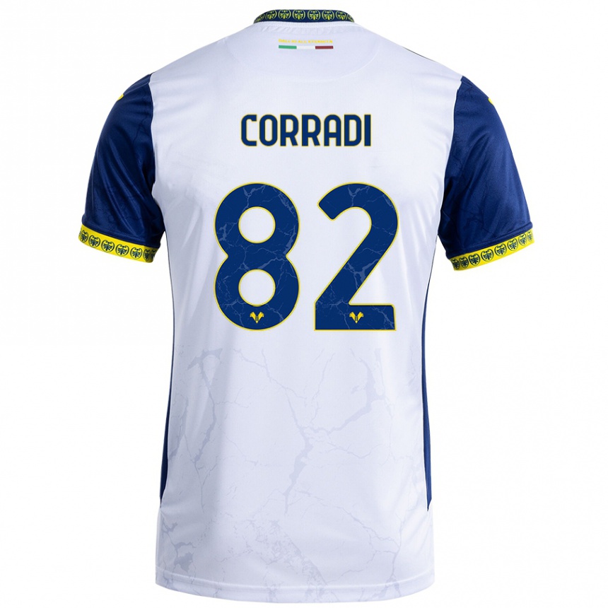 Enfant Football Maillot Christian Corradi #82 Blanc Bleu Tenues Extérieur 2024/25 Canada