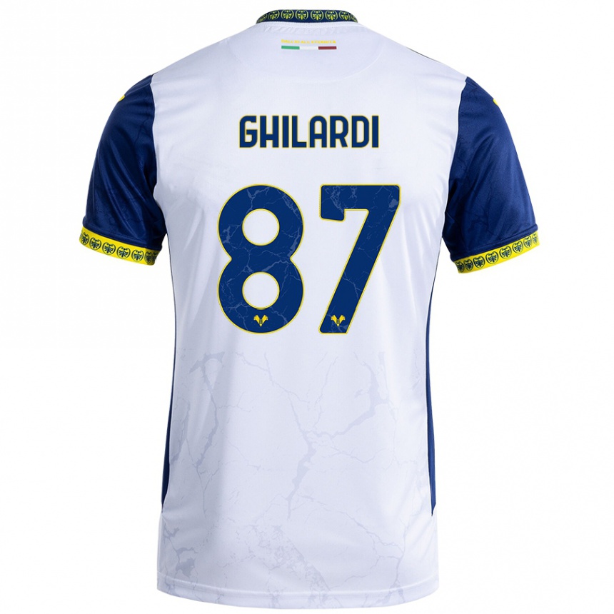 Kids Football Daniele Ghilardi #87 White Blue Away Jersey 2024/25 T-Shirt Canada