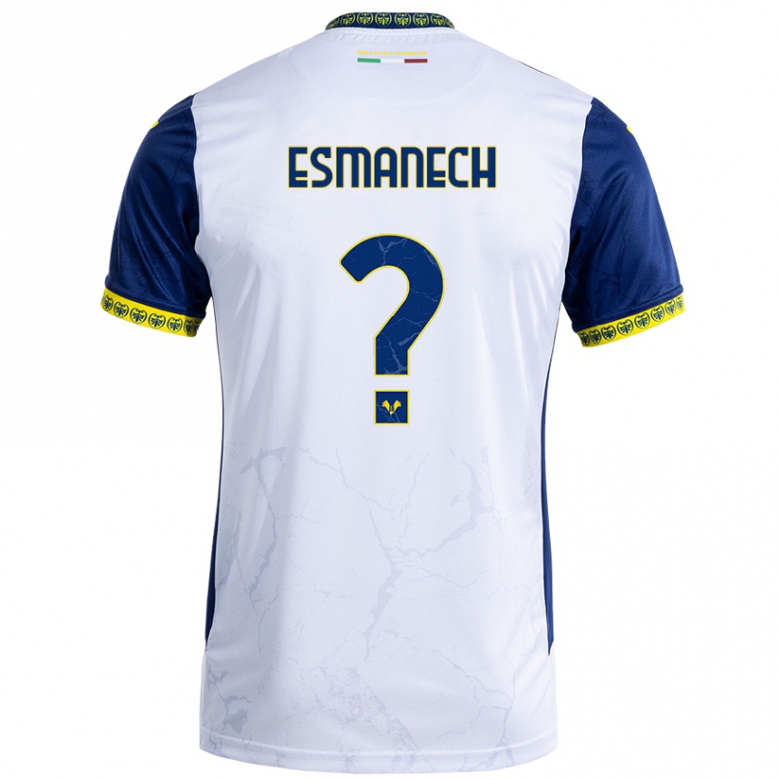 Enfant Football Maillot Inigo Esmanech #0 Blanc Bleu Tenues Extérieur 2024/25 Canada