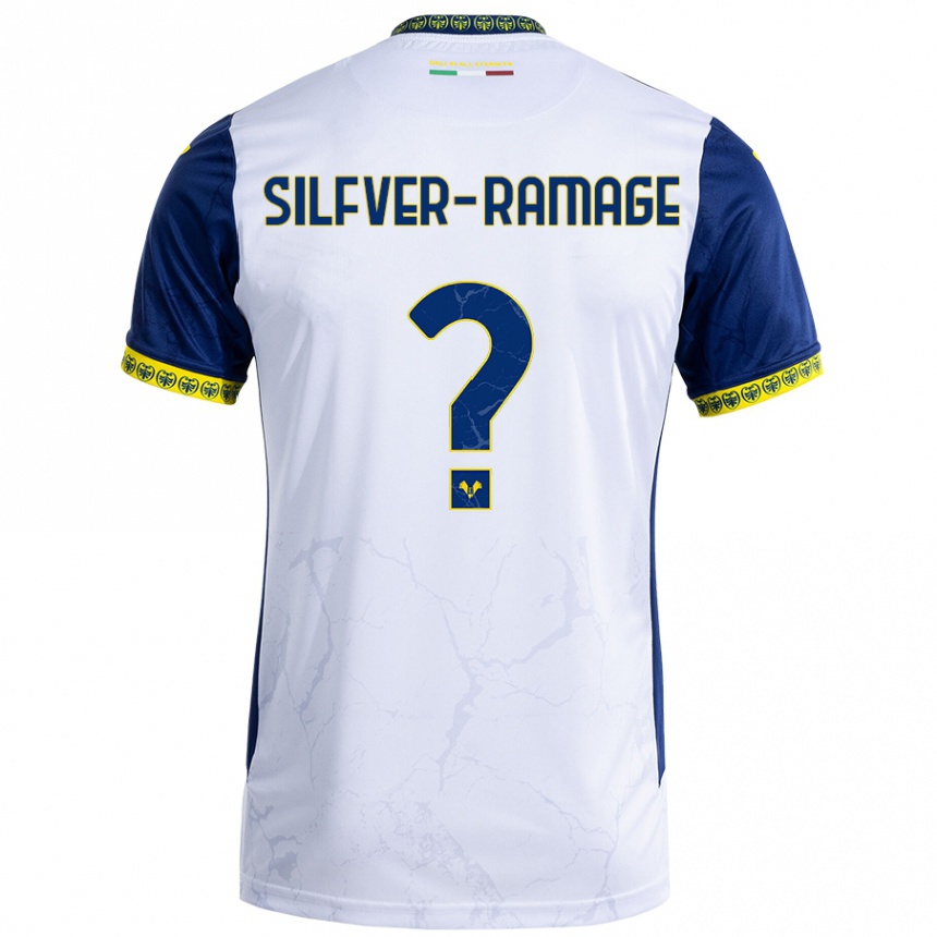 Kids Football William Silfver-Ramage #0 White Blue Away Jersey 2024/25 T-Shirt Canada