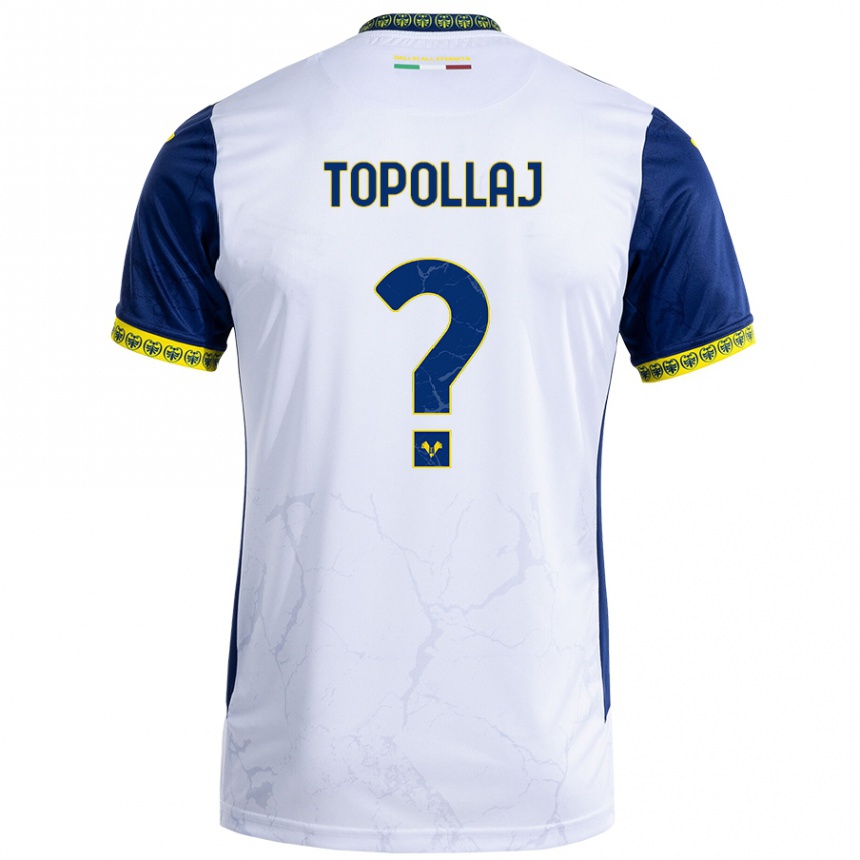 Enfant Football Maillot Mark Topollaj #0 Blanc Bleu Tenues Extérieur 2024/25 Canada