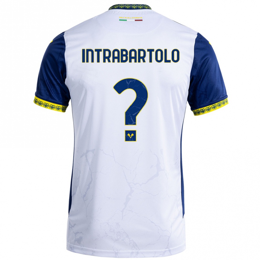 Kids Football Denis Intrabartolo #0 White Blue Away Jersey 2024/25 T-Shirt Canada