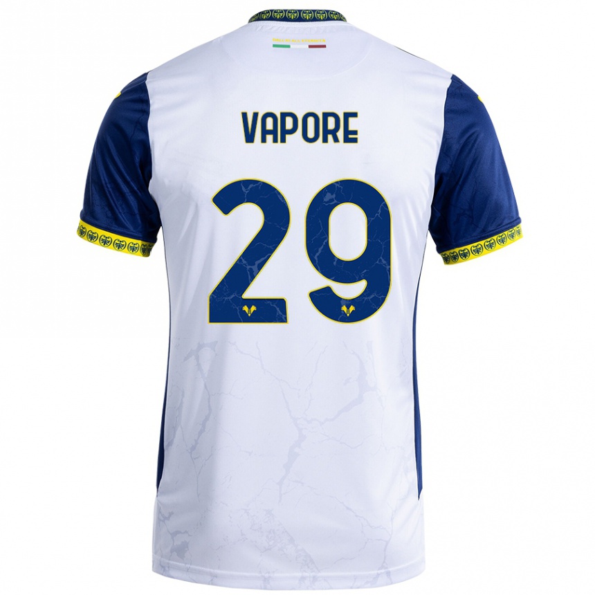 Enfant Football Maillot Angelo Vapore #29 Blanc Bleu Tenues Extérieur 2024/25 Canada