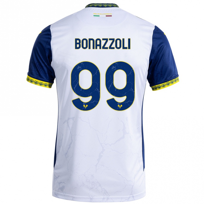 Enfant Football Maillot Federico Bonazzoli #99 Blanc Bleu Tenues Extérieur 2024/25 Canada