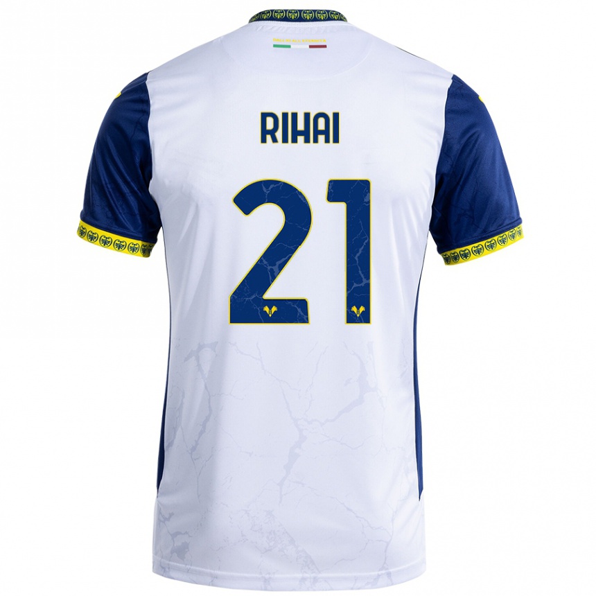 Kids Football Aiman Rihai #21 White Blue Away Jersey 2024/25 T-Shirt Canada