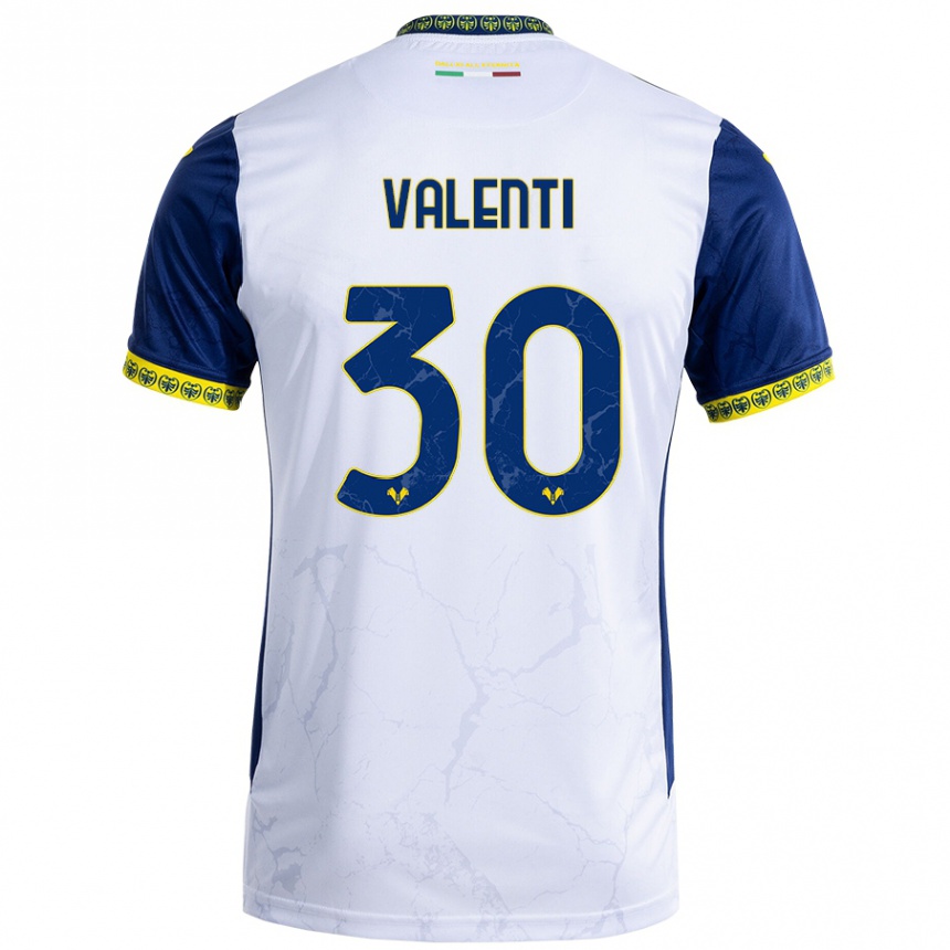 Enfant Football Maillot Francesco Valenti #30 Blanc Bleu Tenues Extérieur 2024/25 Canada