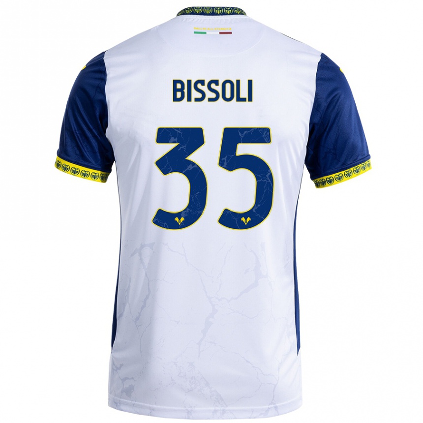 Kids Football Noemí Bissoli #35 White Blue Away Jersey 2024/25 T-Shirt Canada