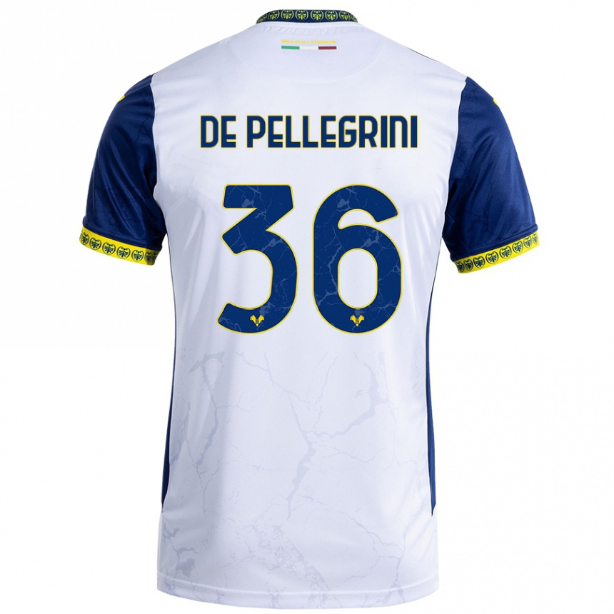 Enfant Football Maillot Erika De Pellegrini #36 Blanc Bleu Tenues Extérieur 2024/25 Canada