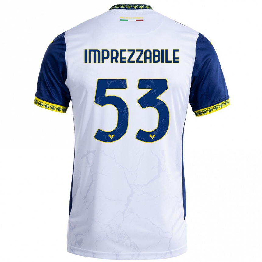 Enfant Football Maillot Francesca Imprezzabile #53 Blanc Bleu Tenues Extérieur 2024/25 Canada