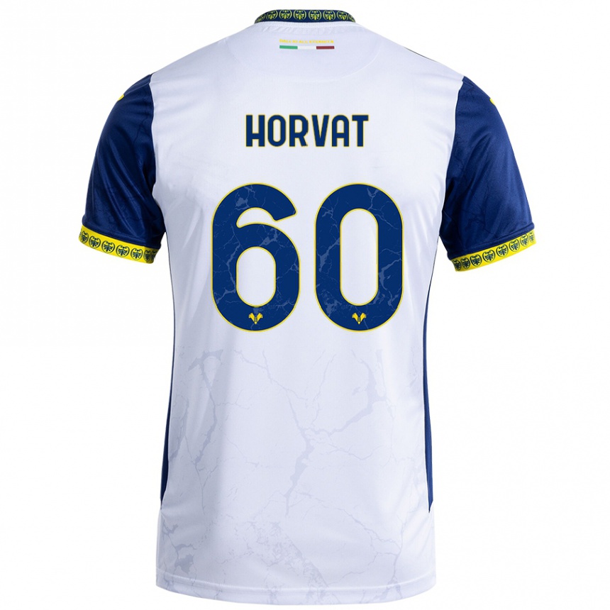 Enfant Football Maillot Mihaela Horvat #60 Blanc Bleu Tenues Extérieur 2024/25 Canada