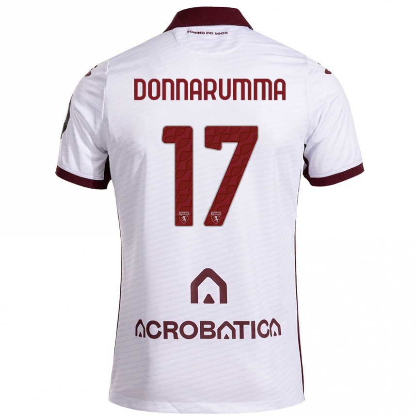 Kids Football Antonio Donnarumma #17 White Maroon Away Jersey 2024/25 T-Shirt Canada