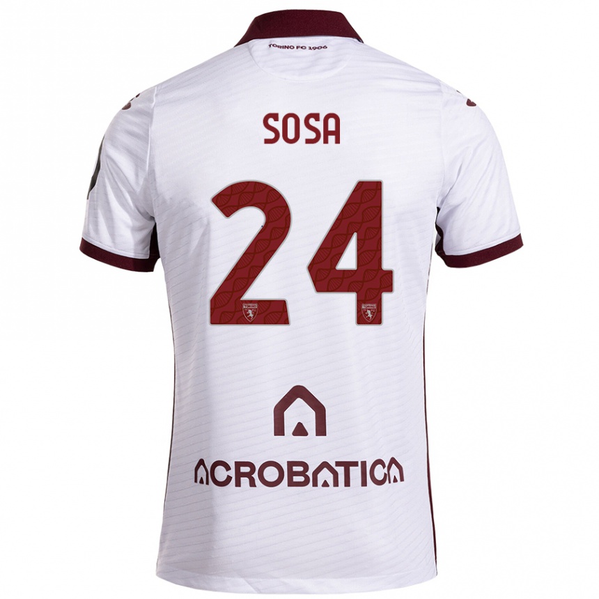 Enfant Football Maillot Borna Sosa #24 Blanc Marron Tenues Extérieur 2024/25 Canada