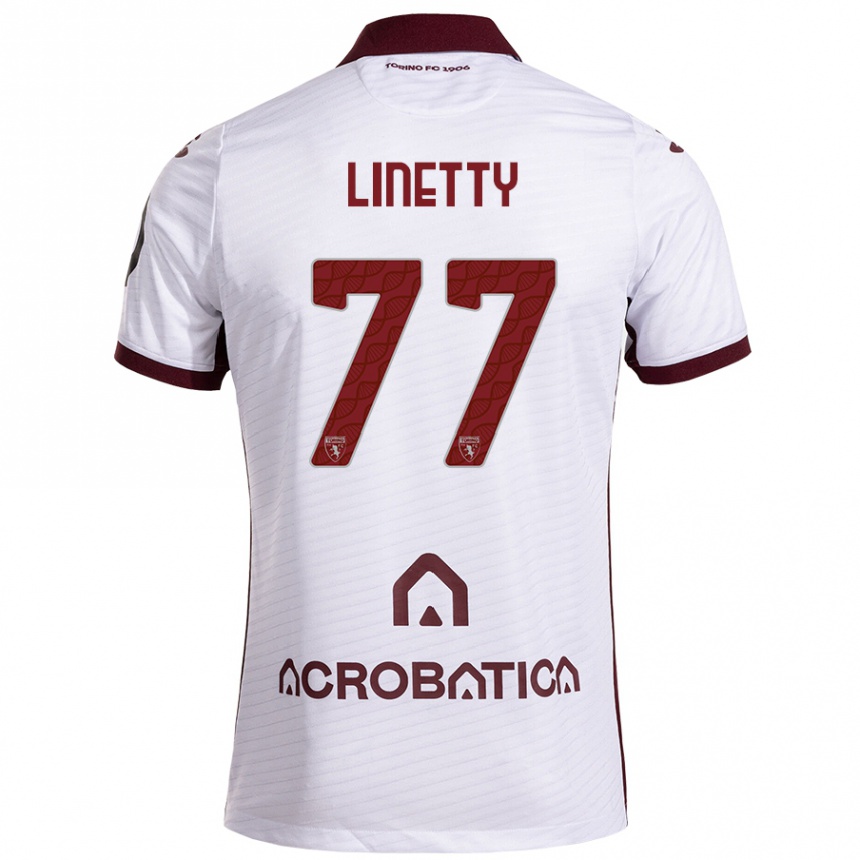 Kids Football Karol Linetty #77 White Maroon Away Jersey 2024/25 T-Shirt Canada