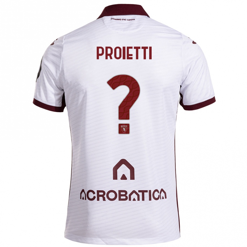 Enfant Football Maillot Riccardo Proietti #0 Blanc Marron Tenues Extérieur 2024/25 Canada