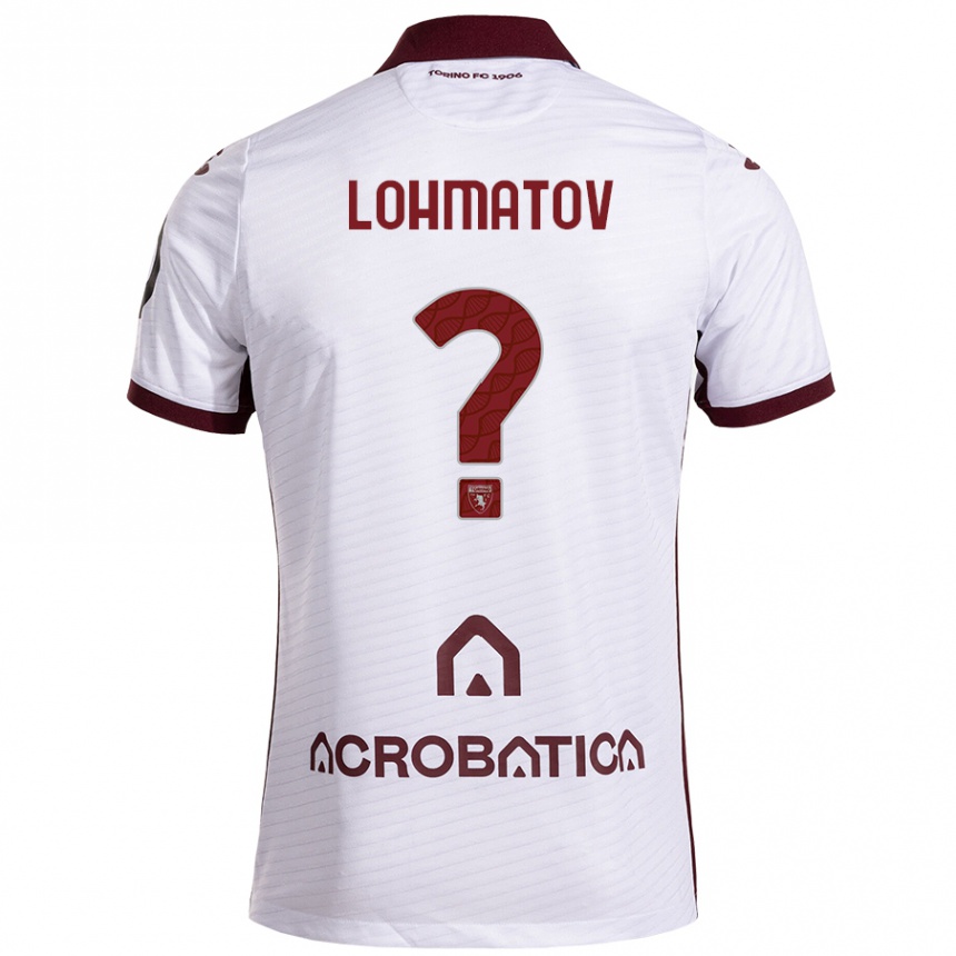 Kids Football Aleksandr Lohmatov #0 White Maroon Away Jersey 2024/25 T-Shirt Canada