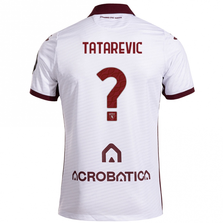 Kids Football Dino Tatarevic #0 White Maroon Away Jersey 2024/25 T-Shirt Canada