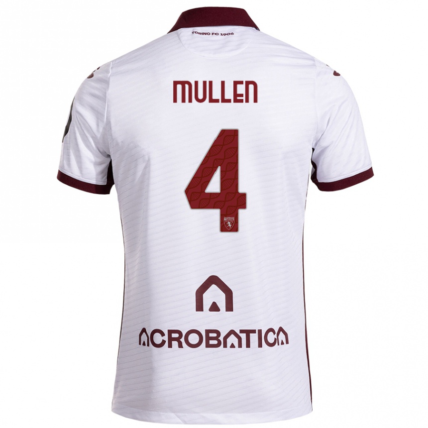 Kids Football Senan Mullen #4 White Maroon Away Jersey 2024/25 T-Shirt Canada