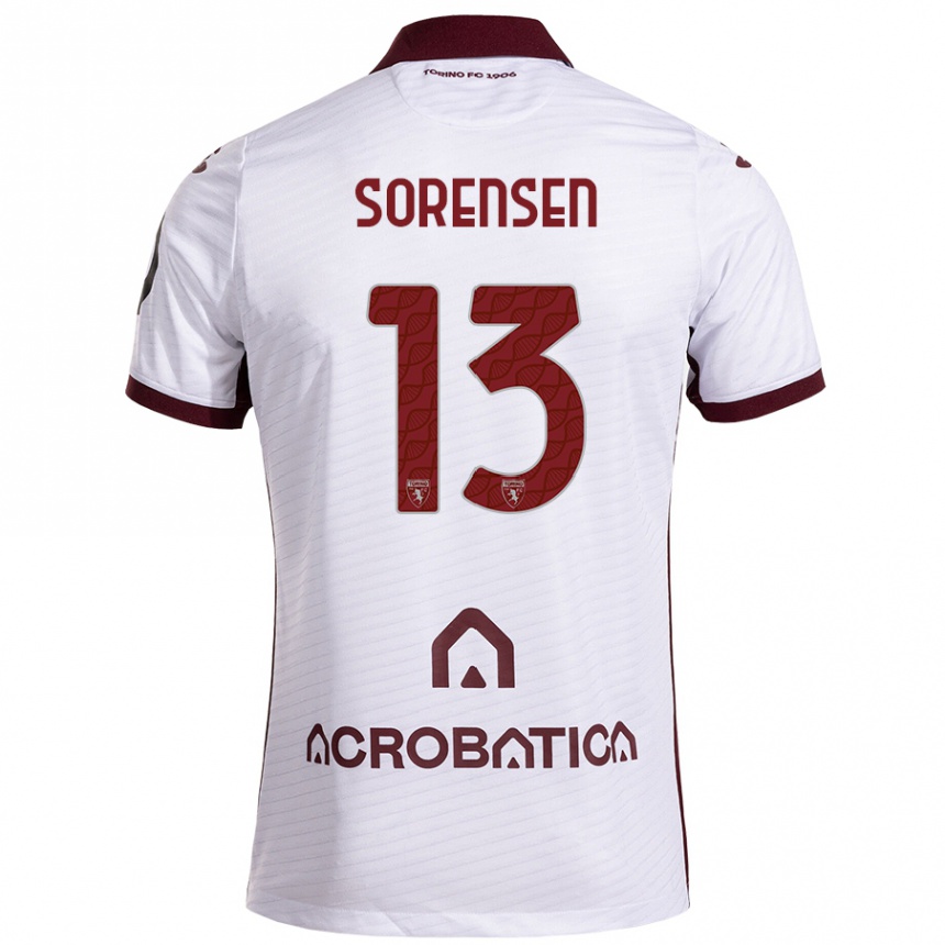 Enfant Football Maillot Ben Sørensen #13 Blanc Marron Tenues Extérieur 2024/25 Canada