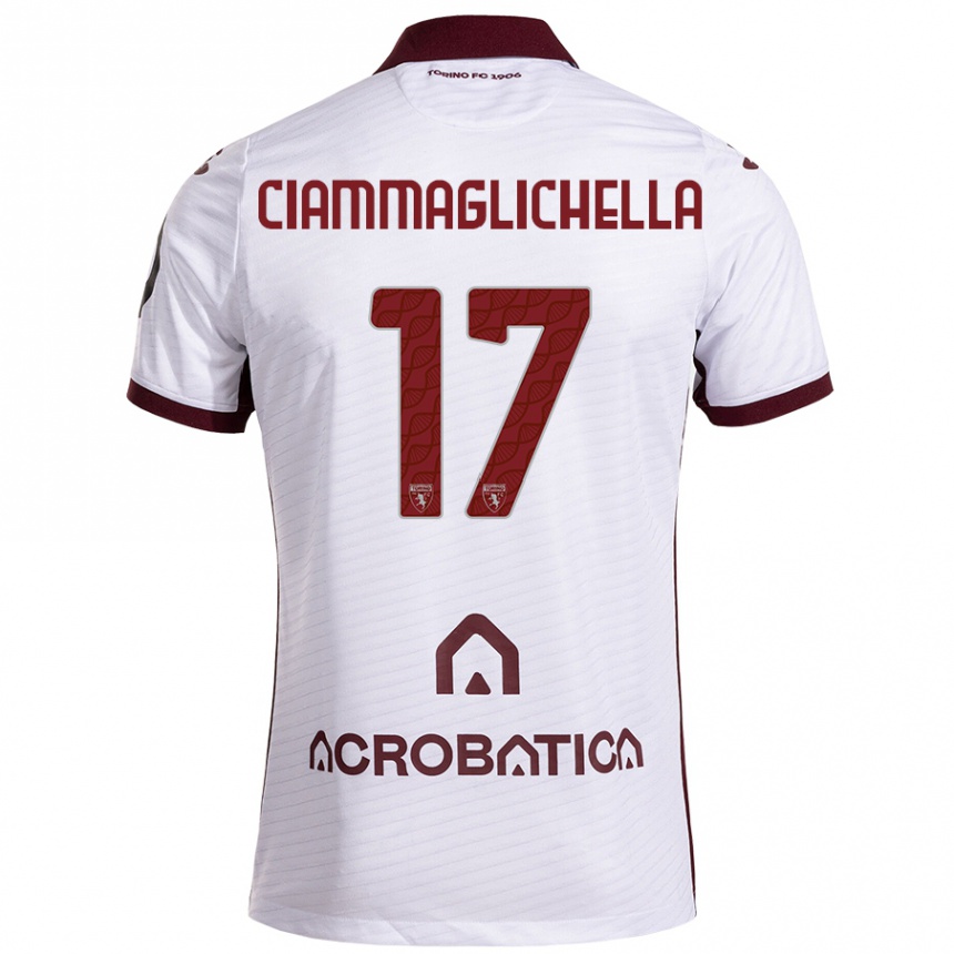 Enfant Football Maillot Aaron Ciammaglichella #17 Blanc Marron Tenues Extérieur 2024/25 Canada