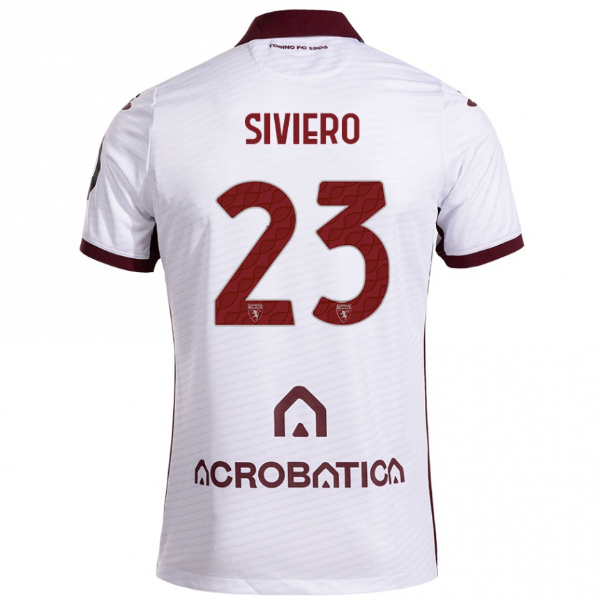 Kids Football Lapo Siviero #23 White Maroon Away Jersey 2024/25 T-Shirt Canada