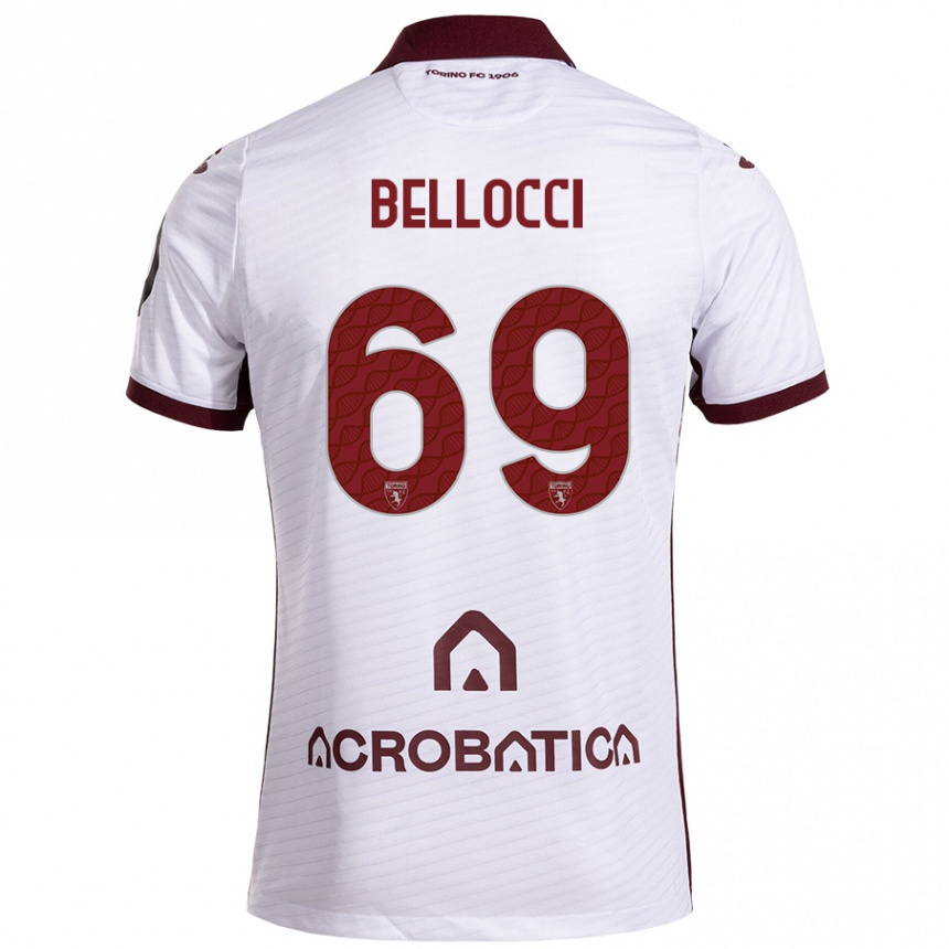 Enfant Football Maillot Andrea Bellocci #69 Blanc Marron Tenues Extérieur 2024/25 Canada