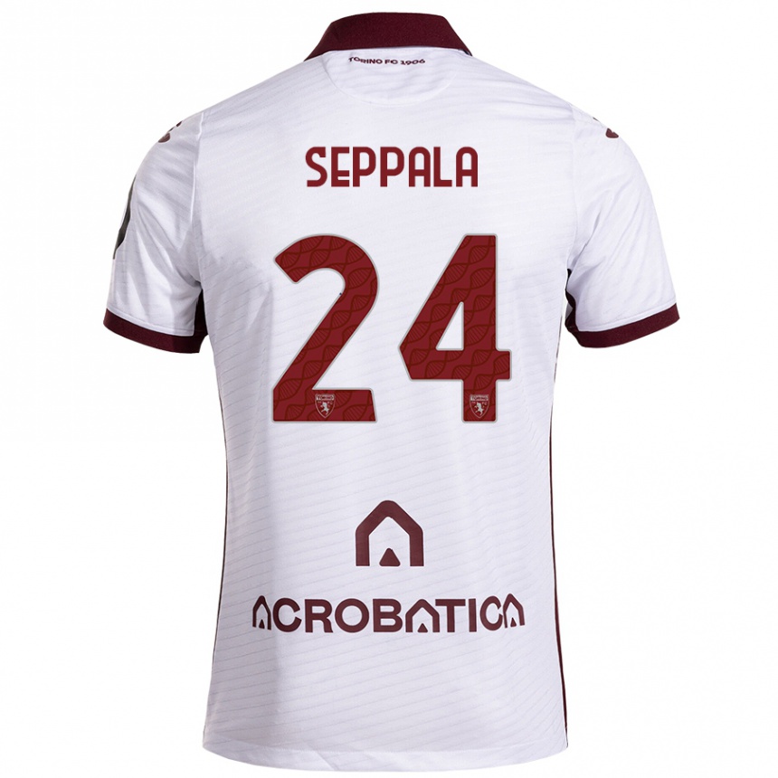 Kids Football Rosa Lappi-Seppälä #24 White Maroon Away Jersey 2024/25 T-Shirt Canada