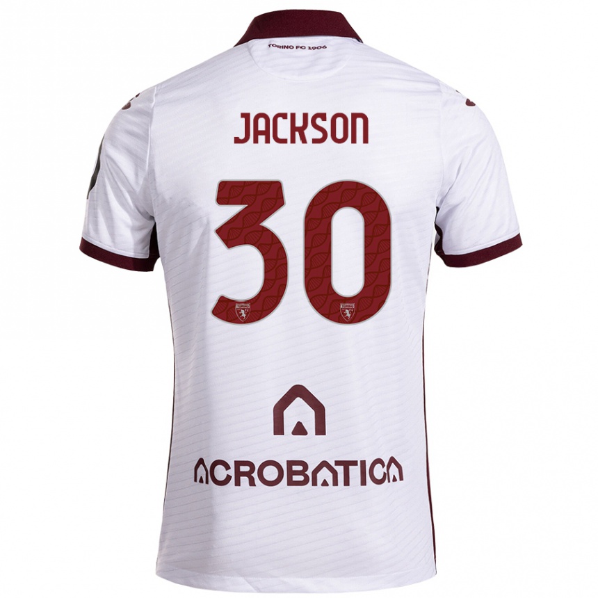 Kids Football Michael Jackson #30 White Maroon Away Jersey 2024/25 T-Shirt Canada