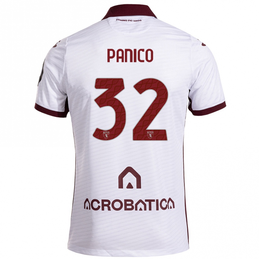 Enfant Football Maillot Patrizia Panico #32 Blanc Marron Tenues Extérieur 2024/25 Canada