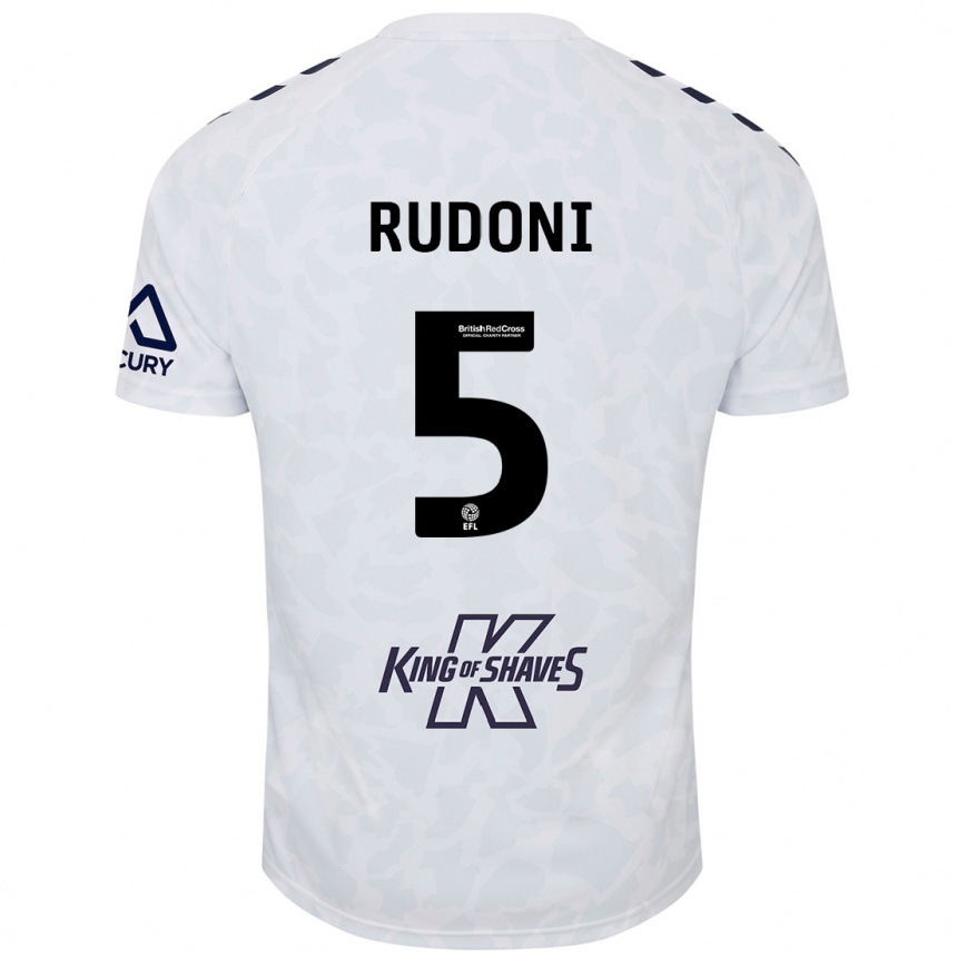 Kids Football Jack Rudoni #5 White Away Jersey 2024/25 T-Shirt Canada