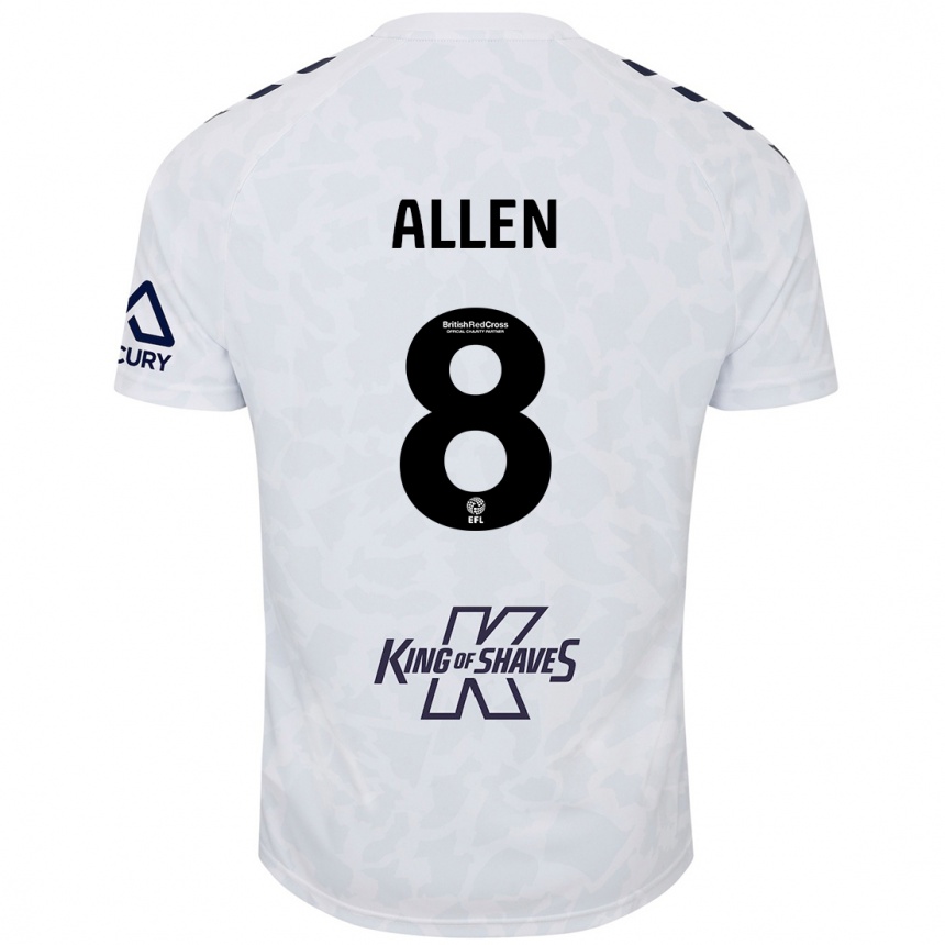 Kids Football Jamie Allen #8 White Away Jersey 2024/25 T-Shirt Canada