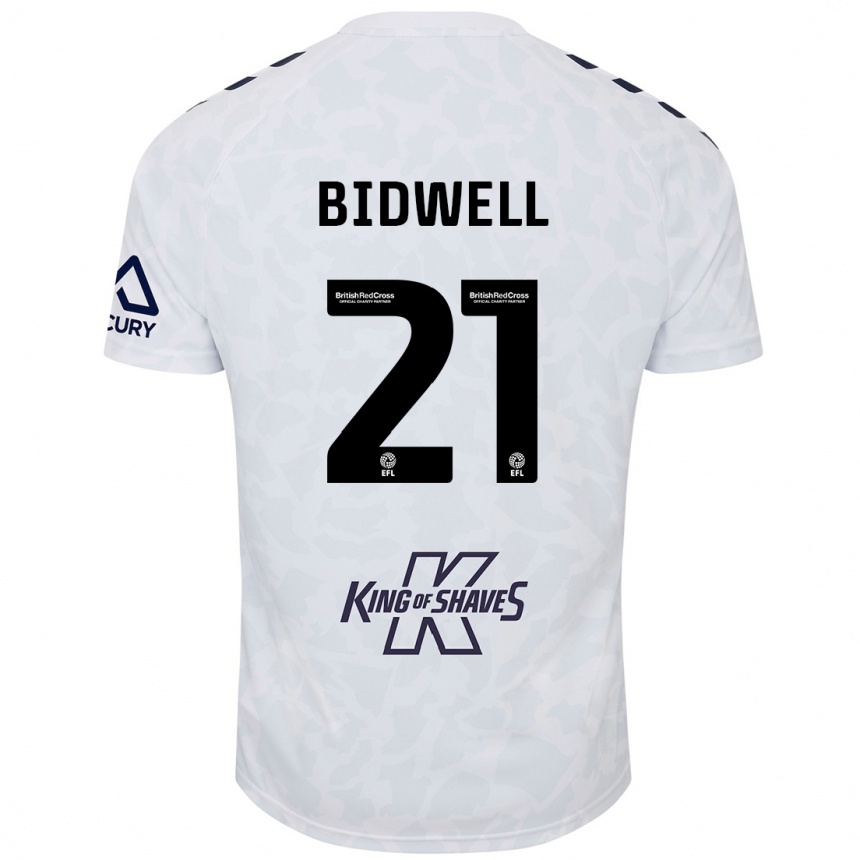 Kids Football Jake Bidwell #21 White Away Jersey 2024/25 T-Shirt Canada