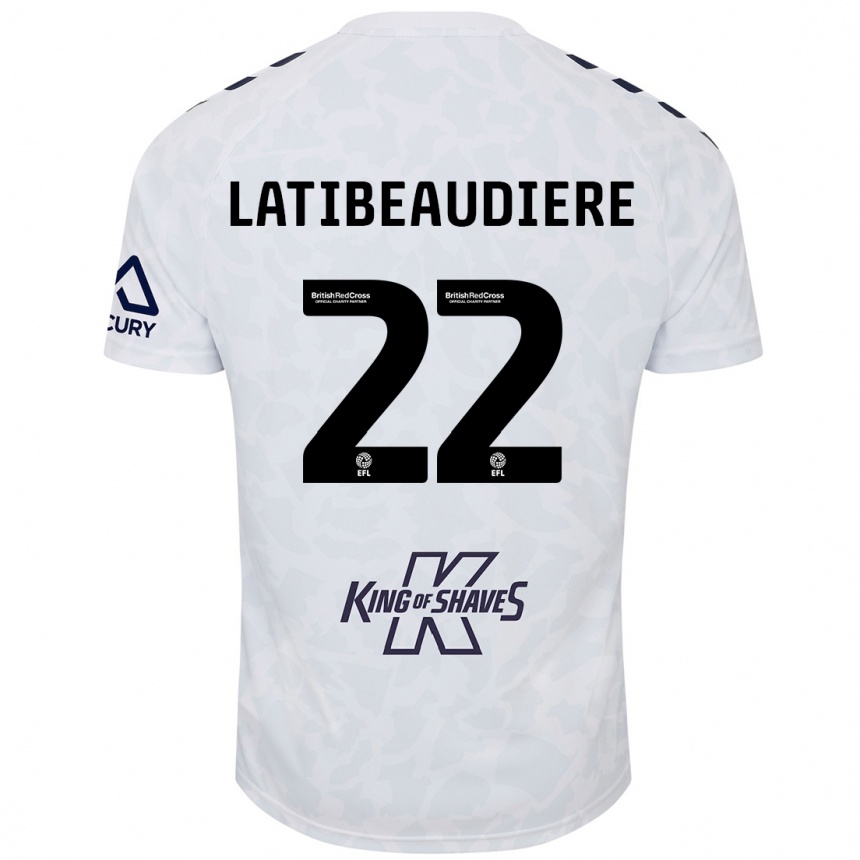 Kids Football Joel Latibeaudiere #22 White Away Jersey 2024/25 T-Shirt Canada