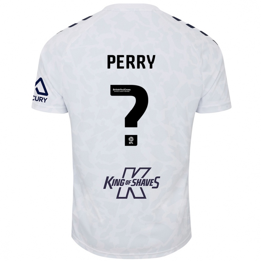 Kids Football Callum Perry #0 White Away Jersey 2024/25 T-Shirt Canada