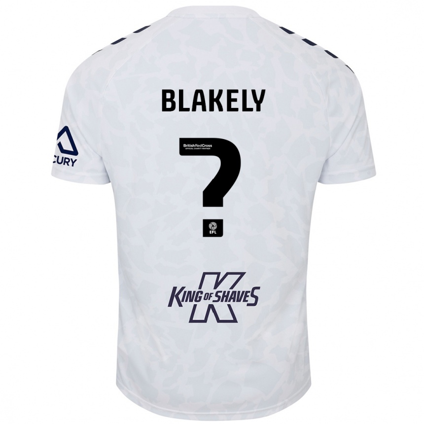 Kids Football Ben Blakely #0 White Away Jersey 2024/25 T-Shirt Canada