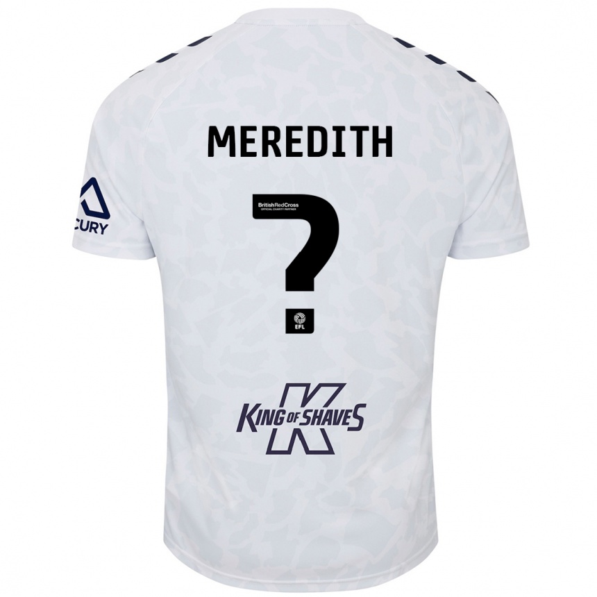 Kids Football Eliot Meredith #0 White Away Jersey 2024/25 T-Shirt Canada