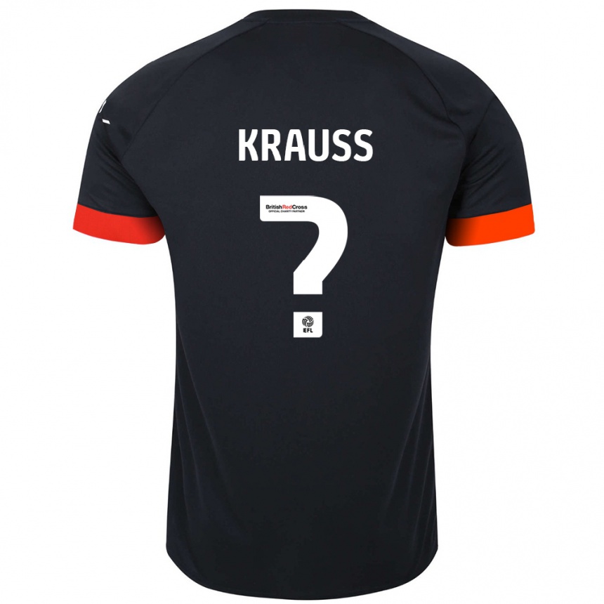 Kids Football Tom Krauß #0 Black Orange Away Jersey 2024/25 T-Shirt Canada