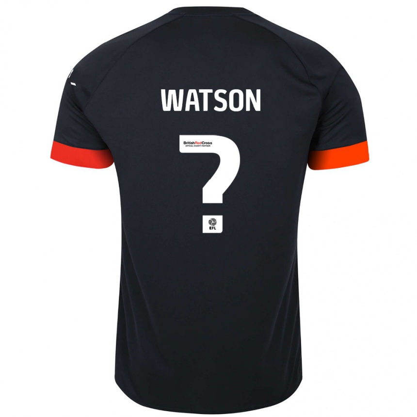 Kids Football Louie Watson #0 Black Orange Away Jersey 2024/25 T-Shirt Canada