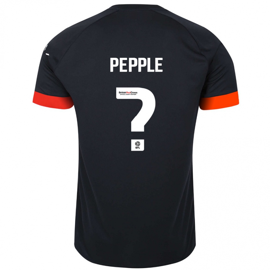 Kids Football Aribim Pepple #0 Black Orange Away Jersey 2024/25 T-Shirt Canada