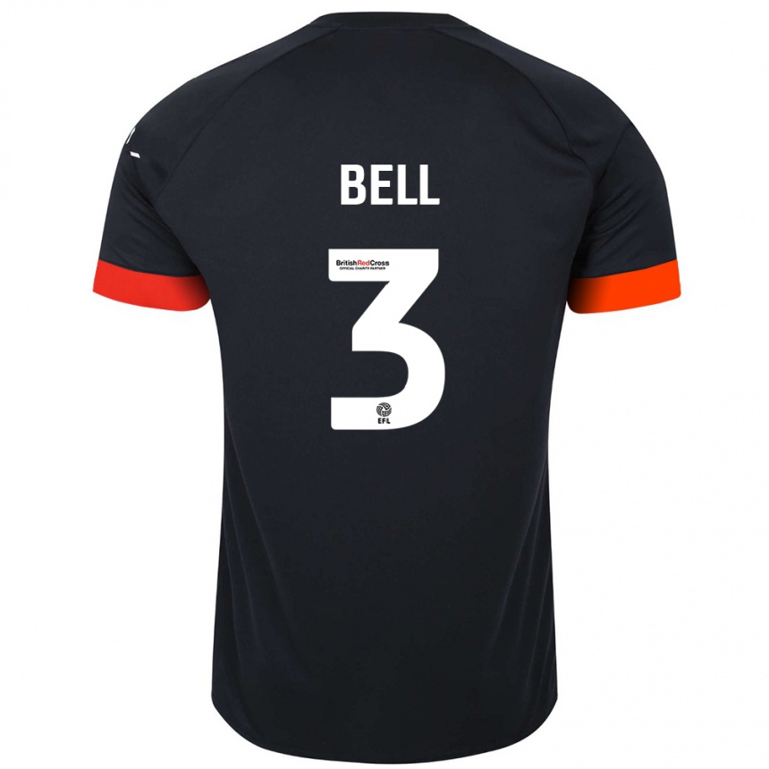 Kids Football Amari'i Bell #3 Black Orange Away Jersey 2024/25 T-Shirt Canada