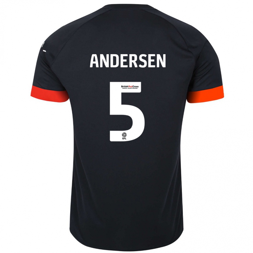 Kids Football Mads Andersen #5 Black Orange Away Jersey 2024/25 T-Shirt Canada