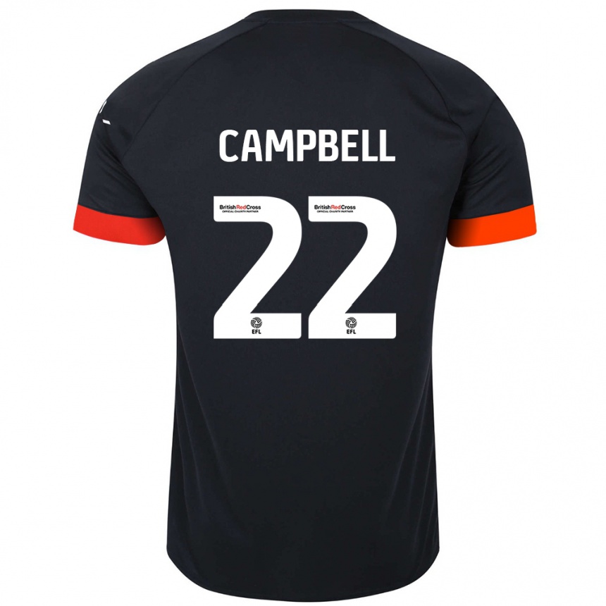 Kids Football Allan Campbell #22 Black Orange Away Jersey 2024/25 T-Shirt Canada