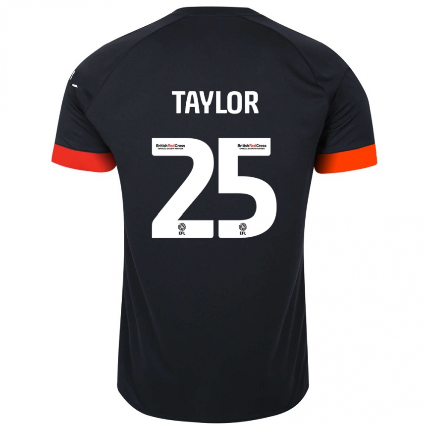 Kids Football Joe Taylor #25 Black Orange Away Jersey 2024/25 T-Shirt Canada