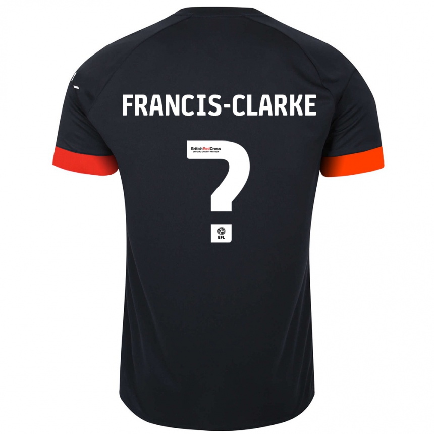 Kids Football Aidan Francis-Clarke #0 Black Orange Away Jersey 2024/25 T-Shirt Canada