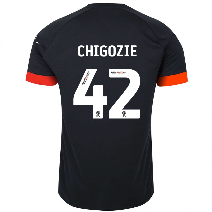 Kids Football Christian Chigozie #42 Black Orange Away Jersey 2024/25 T-Shirt Canada