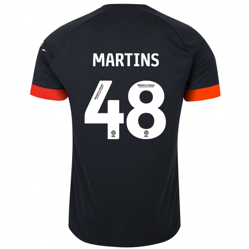 Kids Football Dominic Dos Santos Martins #48 Black Orange Away Jersey 2024/25 T-Shirt Canada