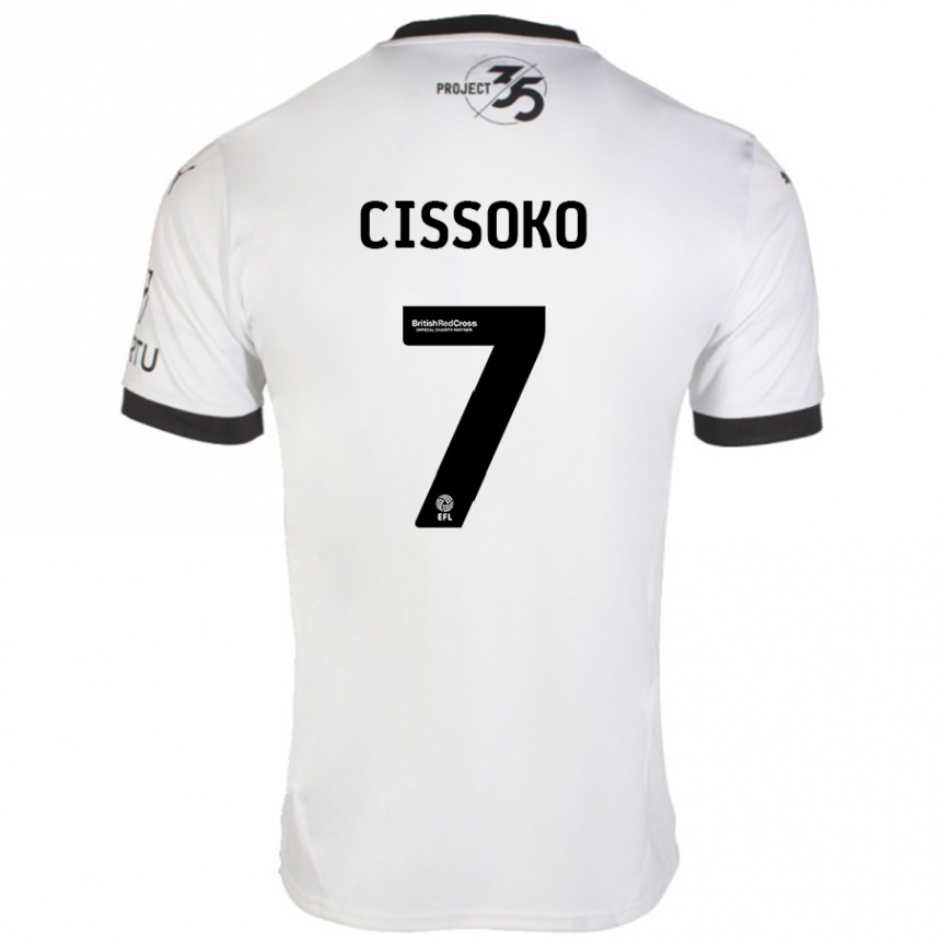 Enfant Football Maillot Ibrahim Cissoko #7 Blanc Noir Tenues Extérieur 2024/25 Canada